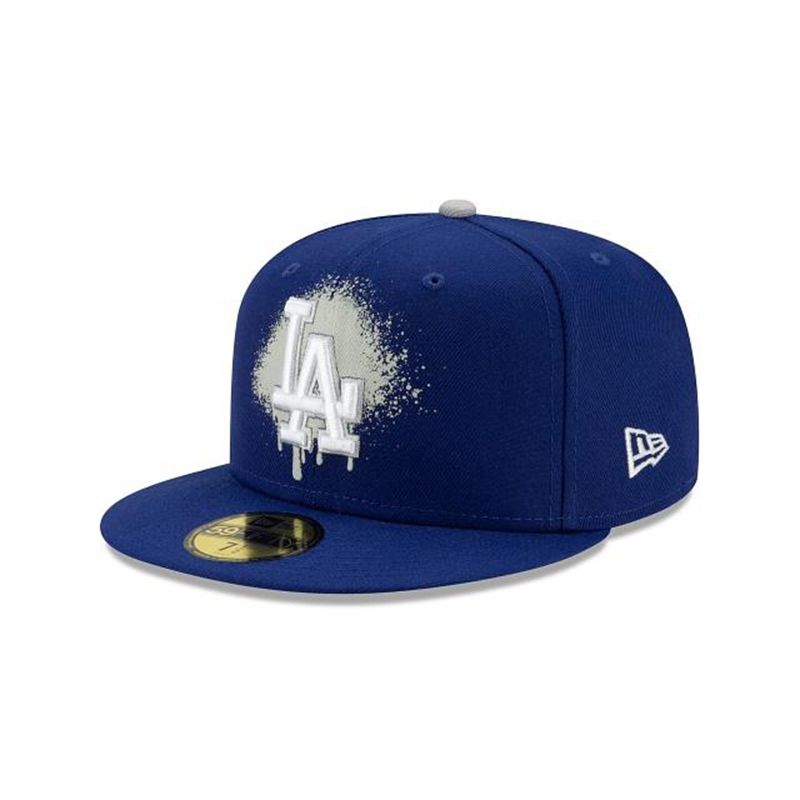 MLB Los Angeles Dodgers Drip Front 59Fifty Fitted (FMS0698) - Blue New Era Caps